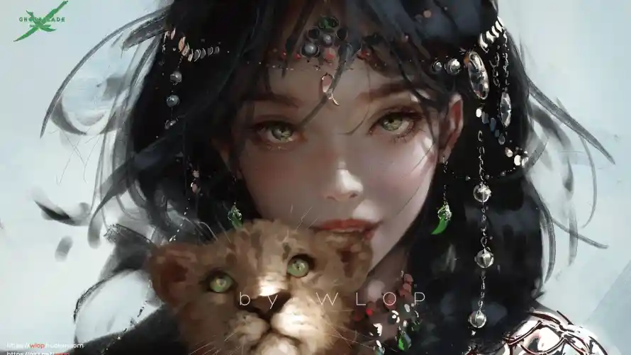 2kWLOP壁纸-插画美女与鬼刀风铃-热门的壁纸「哲风壁纸」