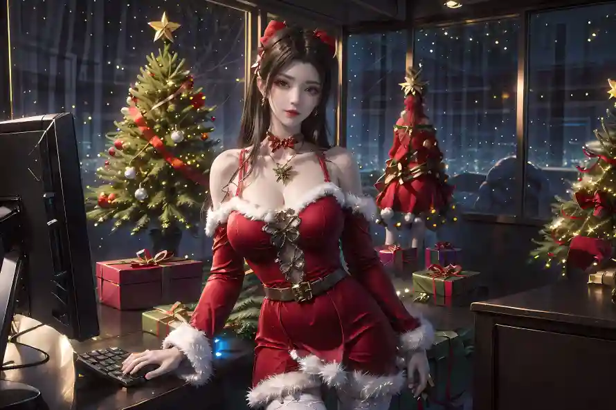 3k美女壁纸-圣诞节 - -壁纸推荐「哲风壁纸」