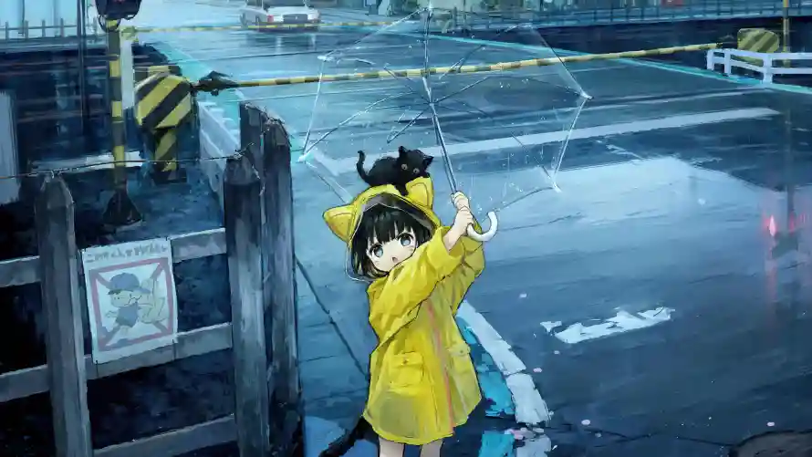 4k下雨壁纸-小女孩与-壁纸分享「哲风壁纸」