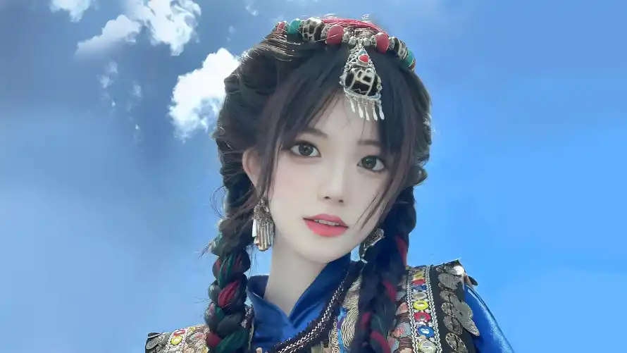 4k美女壁纸-新疆美女和草原-壁纸分享「哲风壁纸」