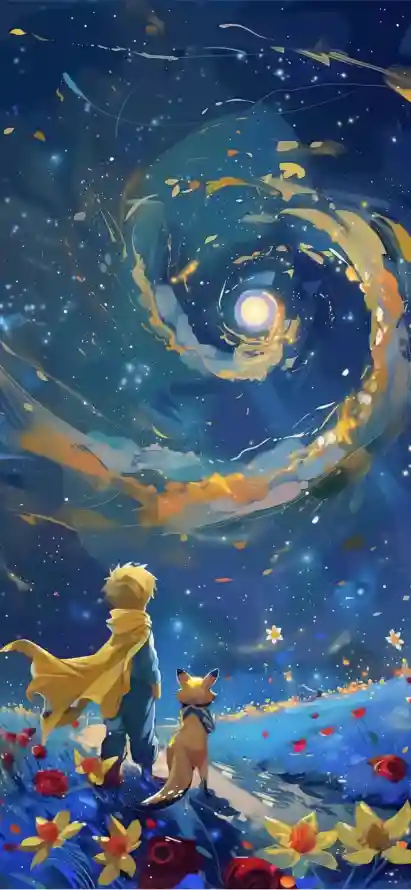 4k狐狸壁纸 - 二次元 - 小王子 - 梦幻星空「哲风壁纸」