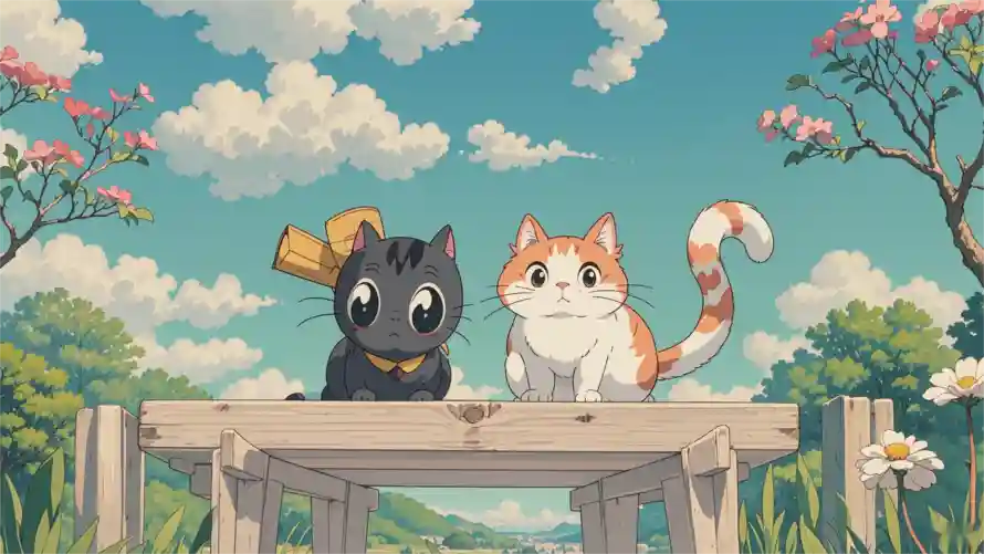2k可爱壁纸-两只猫咪 - 猫猫-可爱猫咪壁纸分享「哲风壁纸」