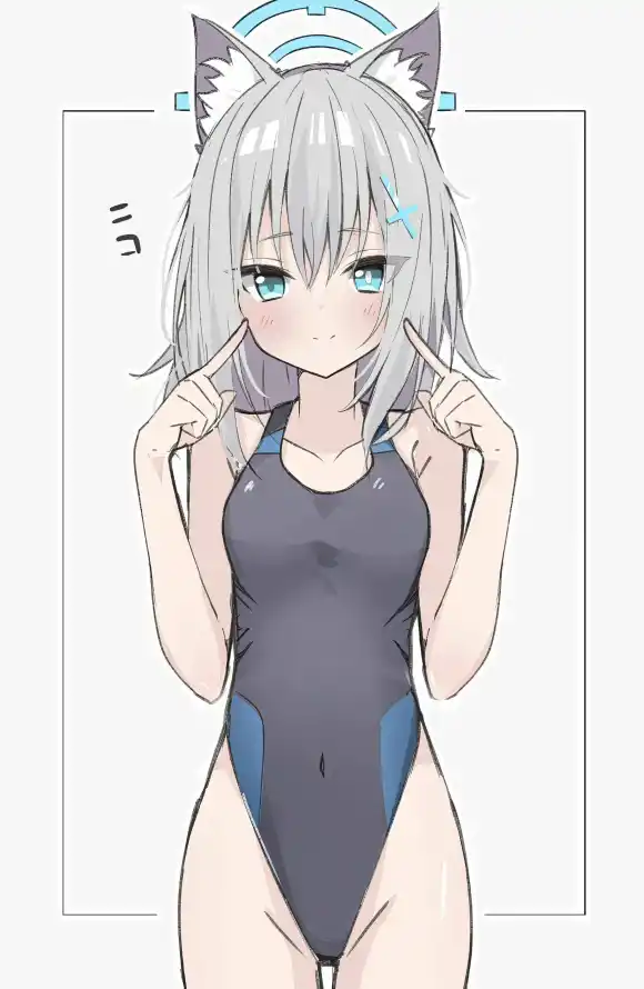 4k可爱壁纸 - 泳装 - 猫耳少女 - 碧蓝档案「哲风壁纸」