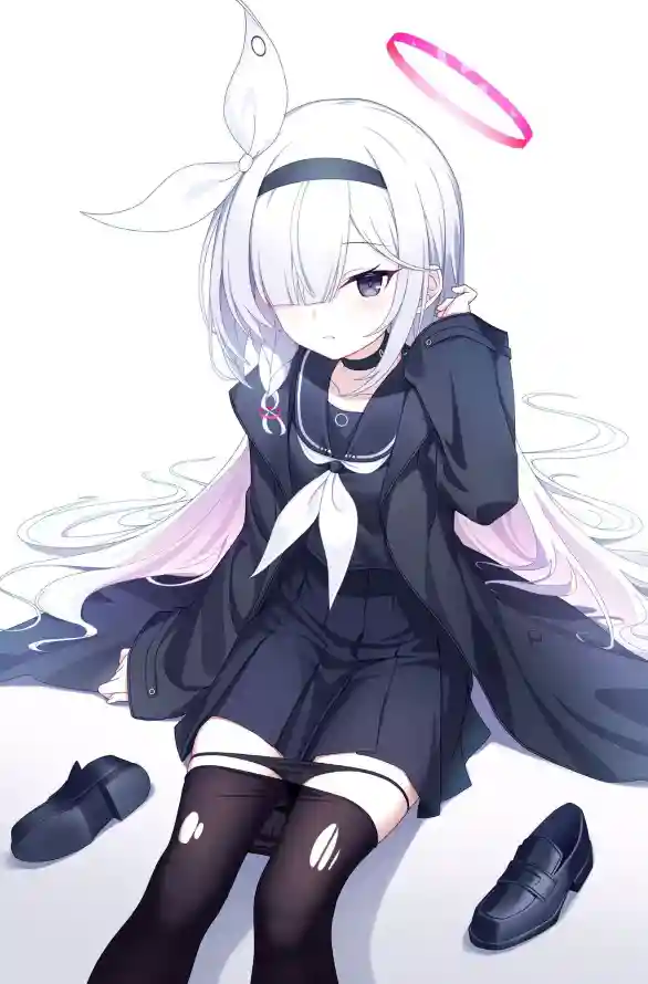 碧蓝档案兔耳少女坐姿壁纸｜可爱少女背景图片「哲风壁纸」