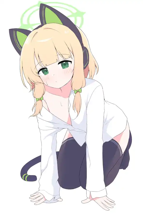 4k可爱壁纸 - 绿 - 猫娘 - 绿耳朵「哲风壁纸」