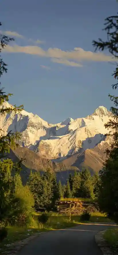 4k公路壁纸 - 山林 - 远山 - 雪山「哲风壁纸」