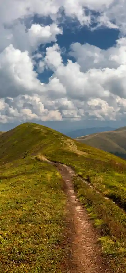 4k山顶壁纸 - 草地 - 山间小径 - 自然景观「哲风壁纸」