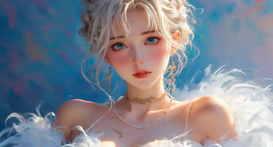 4k白发壁纸 - 美女 - 清纯 - 雪白「哲风壁纸」