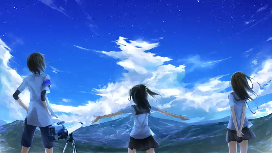 2k清新壁纸-二次元壁纸和少女背影-开阔远景「哲风壁纸」
