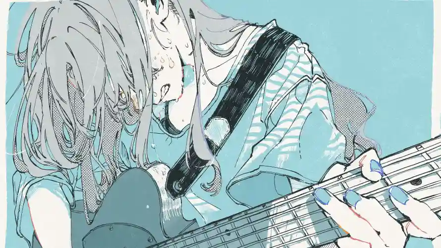 3k女孩壁纸-二次元壁纸和动漫插画-吉他少女「哲风壁纸」