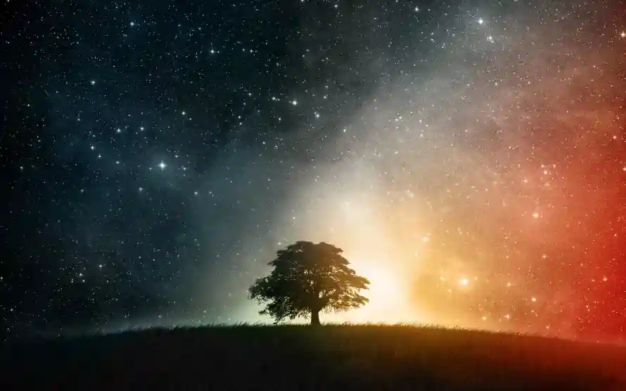 2k山丘壁纸-梦幻夜景壁纸和星光-自然景观壁纸分享「哲风壁纸」