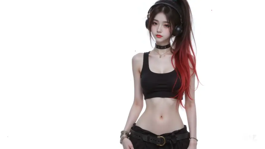 4k红发壁纸-个性造型与动感少女-动感插画「哲风壁纸」
