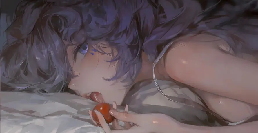 4k少女壁纸-二次元 - 少女插画-慵懒侧卧「哲风壁纸」