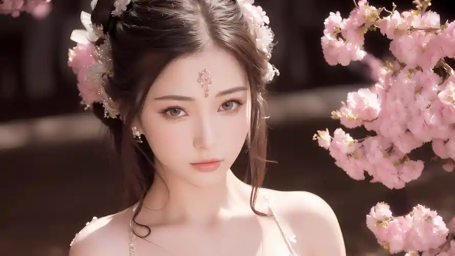 2k精致壁纸-古风美女 - 美女-春日花卉热门的壁纸「哲风壁纸」
