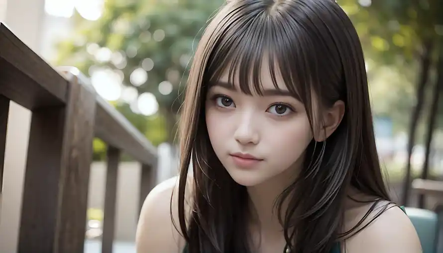 3k清纯壁纸-木栏杆和素颜-少女写真壁纸推荐「哲风壁纸」