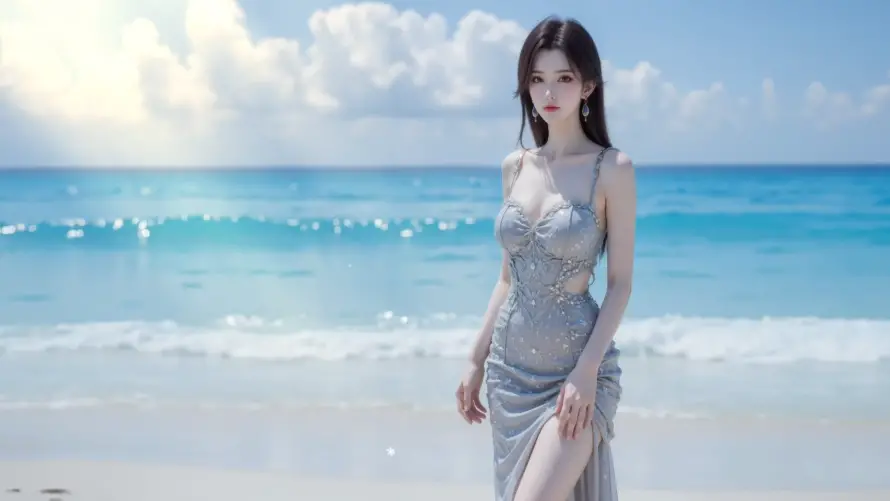 4k海边壁纸 - 清纯美女 - 热门壁纸 - wallpaper「哲风壁纸」