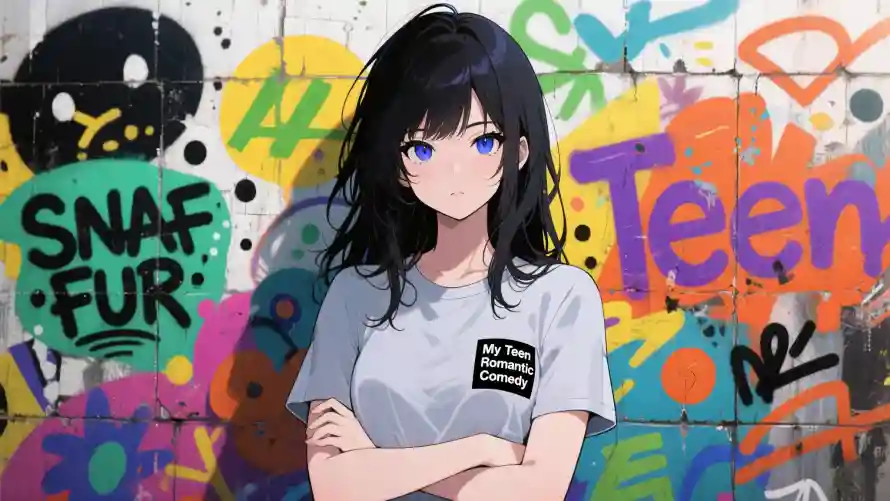 2k涂鸦墙壁纸-个性背景 - 动漫少女-少女插画「哲风壁纸」