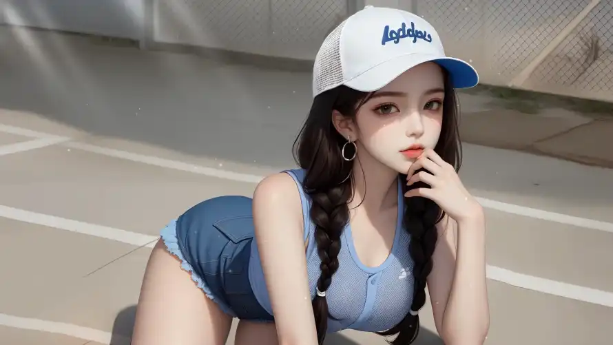 2k运动风壁纸-少女写真与性感美女-户外跑道「哲风壁纸」