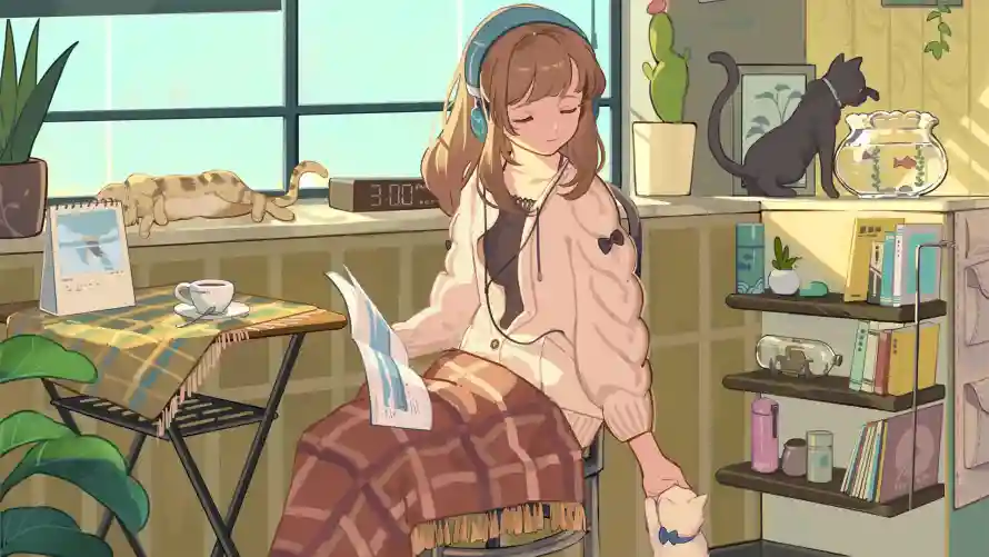 2k女孩壁纸-二次元壁纸和治愈系-室内插画免费下载「哲风壁纸」