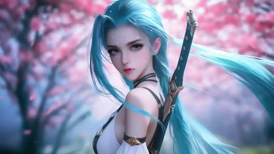2k美女壁纸-剑士美女和剑-持剑美女免费下载「哲风壁纸」