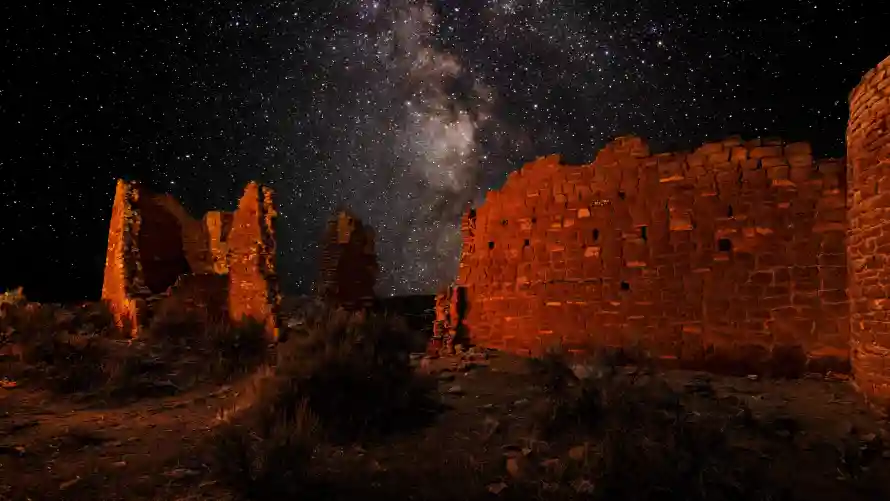 4k废墟壁纸-夜晚星空 - 星空-废墟遗址壁纸分享「哲风壁纸」