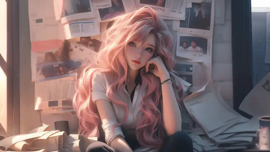4k美女壁纸 - 粉发 - 热门壁纸 - wallpaper「哲风壁纸」