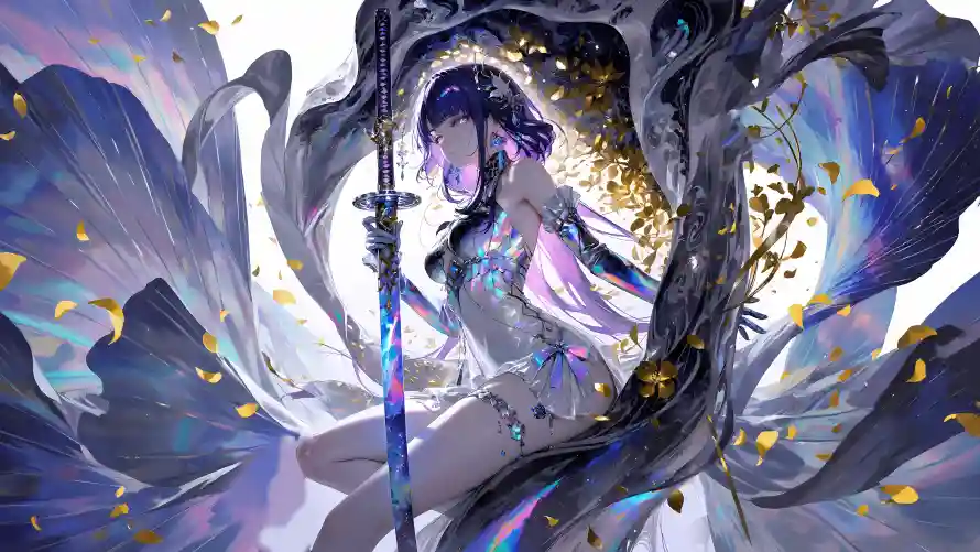4k原神壁纸-武士刀与动漫少女-动漫插画「哲风壁纸」
