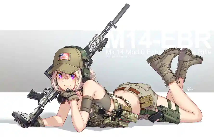 4k女孩壁纸-二次元壁纸和军装少女-二次元插画「哲风壁纸」