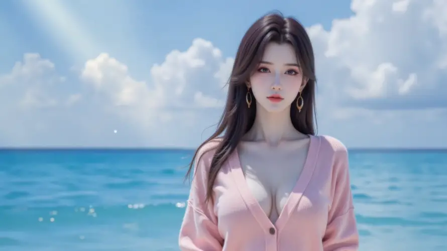 4k海边壁纸 - 美女 - 热门壁纸 - wallpaper「哲风壁纸」