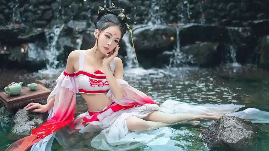 4k古风壁纸-传统服饰和山水-古装美女壁纸分享「哲风壁纸」