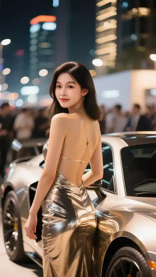 4k性感壁纸 - 美女 - 城市夜景 - 夜晚街拍「哲风壁纸」
