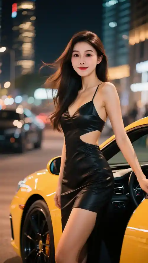 4k美女壁纸 - 魅力 - 城市夜景 - 夜晚街拍「哲风壁纸」