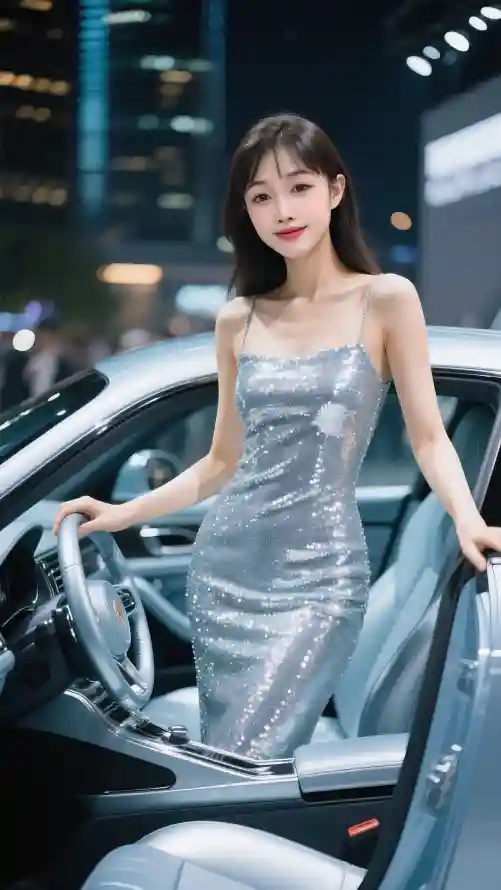 4k美女壁纸 - 车模 - 时尚车模 - 汽车展会「哲风壁纸」