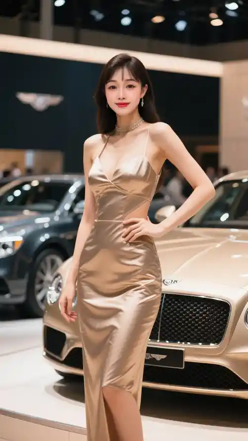 4k宾利壁纸 - 美女 - 车展 - 车模「哲风壁纸」