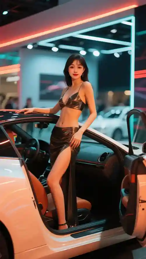 4k美女壁纸 - 车模 - 性感车模 - 汽车模特「哲风壁纸」
