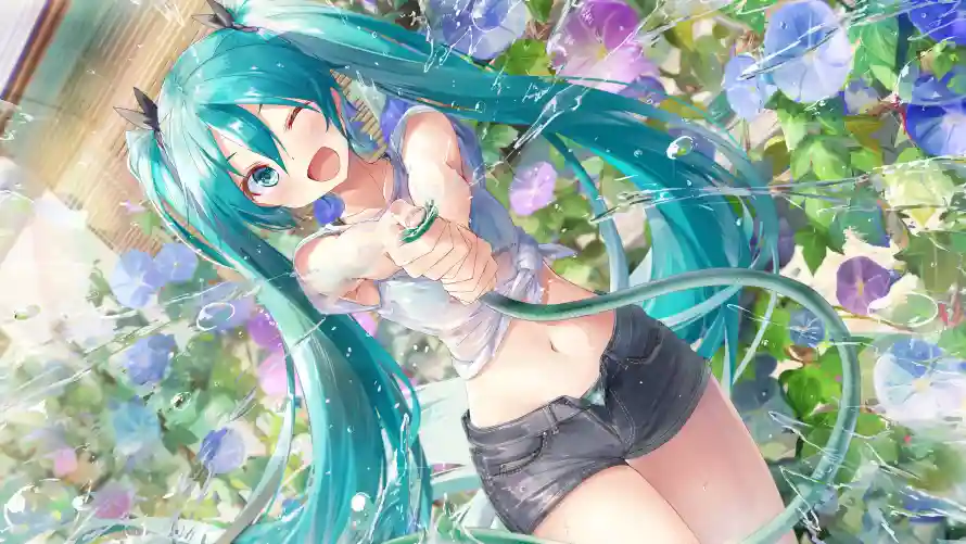 4k花海壁纸-二次元 - 初音未来-动漫插画「哲风壁纸」