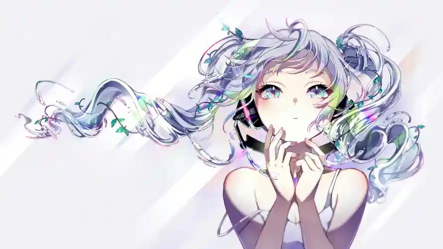2k简单壁纸-初音未来壁纸和动漫插画-简单风格「哲风壁纸」