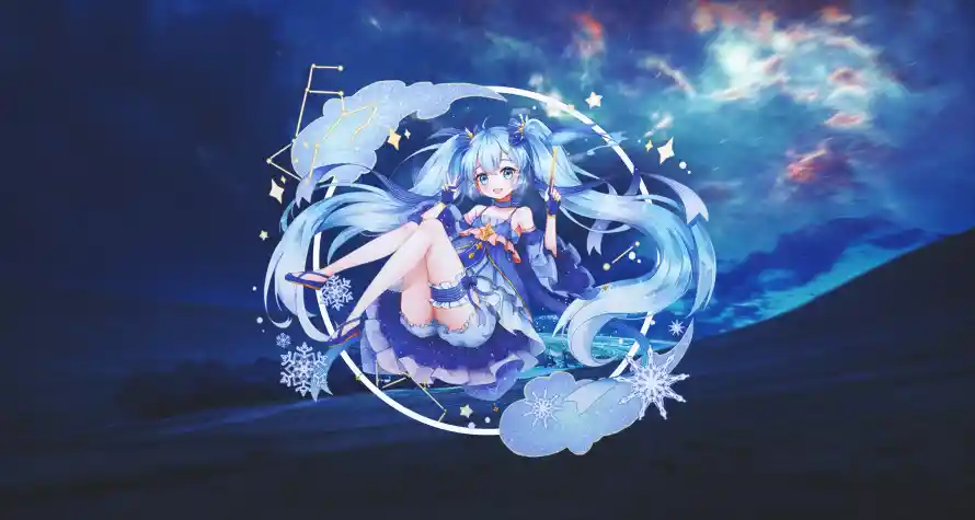 4k星空壁纸-二次元与蓝色系-初音未来壁纸推荐「哲风壁纸」