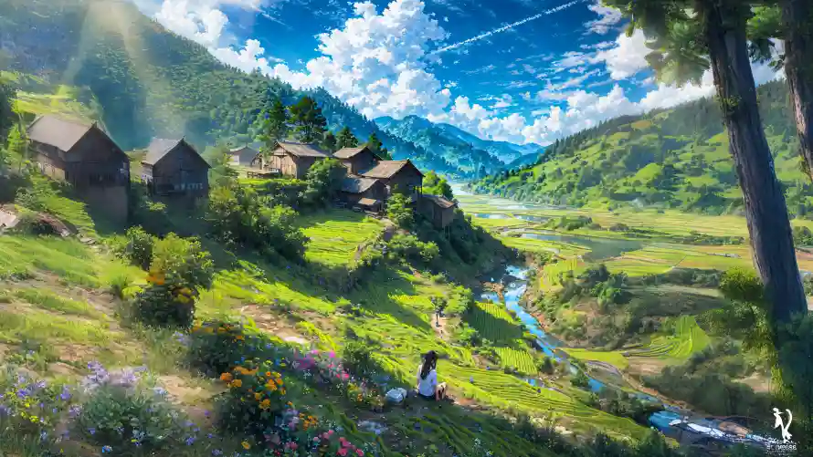 4k惬意晴空壁纸 - 山间田野 - 热门壁纸 - wallpaper「哲风壁纸」
