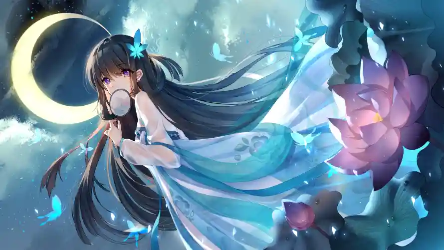 2k少女壁纸-二次元和蝴蝶-壁纸分享「哲风壁纸」