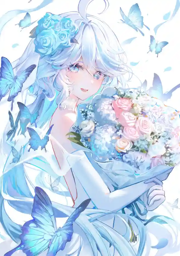 4k插画壁纸 - 蝴蝶 - 鲜花 - 二次元「哲风壁纸」