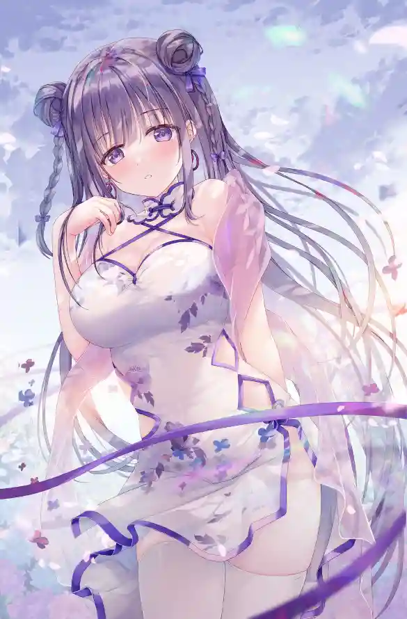4k旗袍壁纸 - 丸子头 - 国风少女 - 少女插画「哲风壁纸」