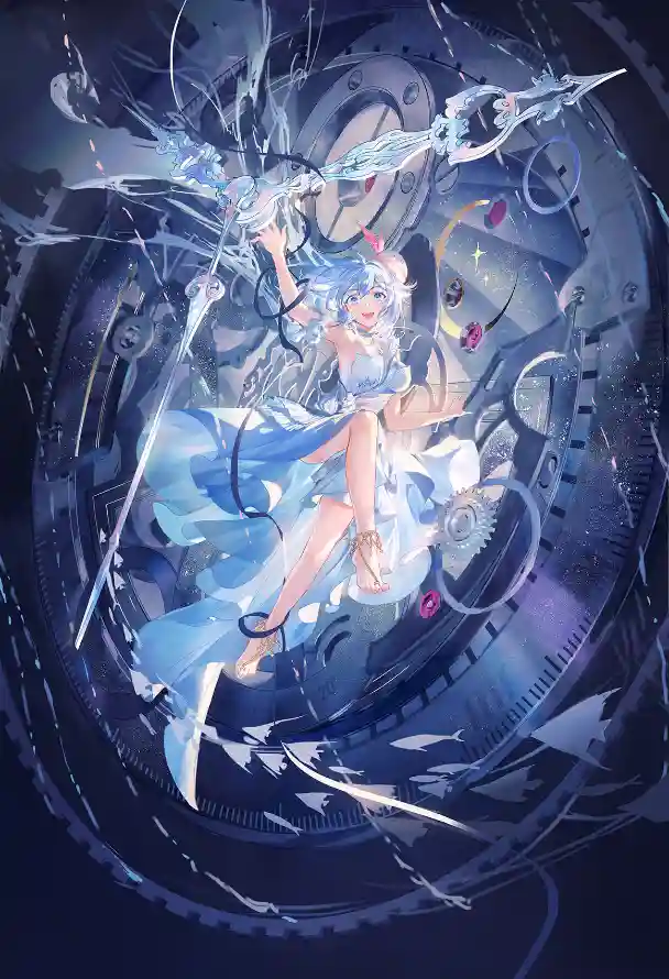 4k时钟壁纸 - 美少女 - 少女插画 - 时光少女「哲风壁纸」