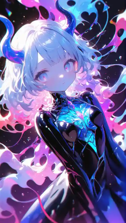 4k炫彩色壁纸 - 角 - 角少女 - 动漫角色「哲风壁纸」