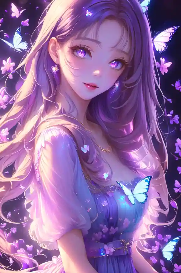 4k眼睛壁纸 - 蝴蝶 - 少女壁纸 - 梦幻插画「哲风壁纸」