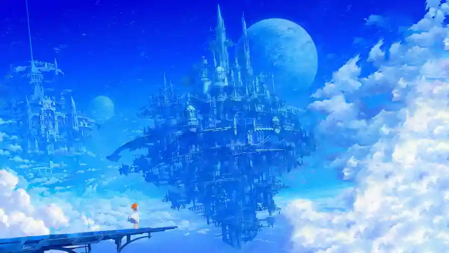 4k云朵环绕壁纸-云端建筑与天空城堡-奇幻场景「哲风壁纸」