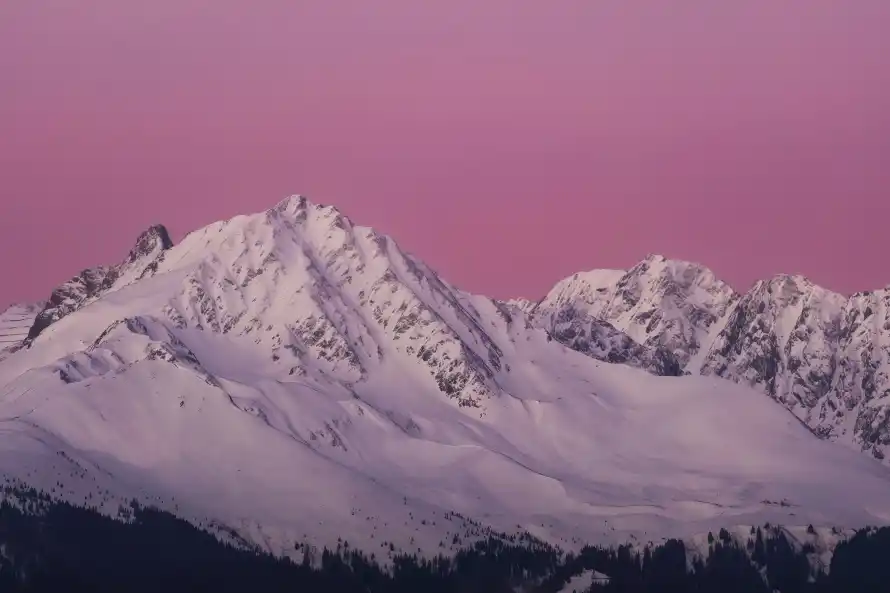 4k雪山风景壁纸 - 粉色天空 - 热门壁纸 - wallpaper「哲风壁纸」