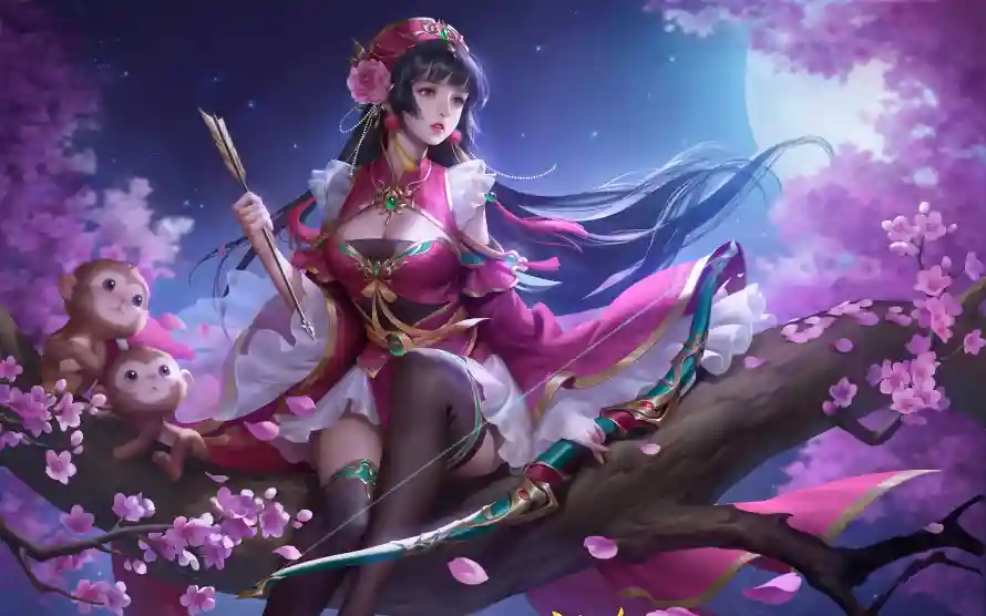 2k女孩壁纸-粉色系与櫻花-古装服饰壁纸分享「哲风壁纸」