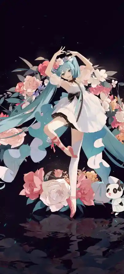 4k初音未来壁纸 - 花 - 动漫人物 - 舞台插画「哲风壁纸」