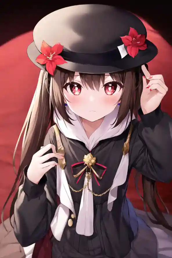 4k胡桃壁纸 - 原神 - 梅花装饰 - 红瞳少女「哲风壁纸」